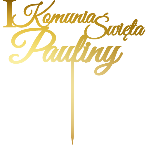 Topper na tort Pierwsza Komunia Święta Pauliny.png