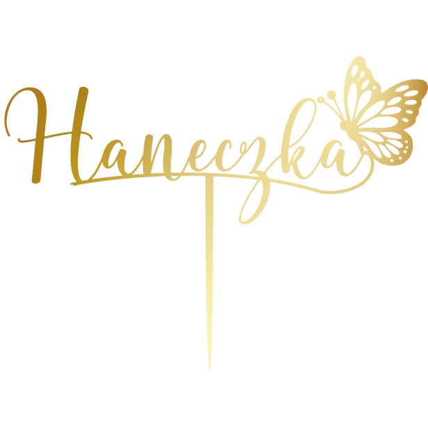 Topper na tort z imieniem Haneczka motylek .png